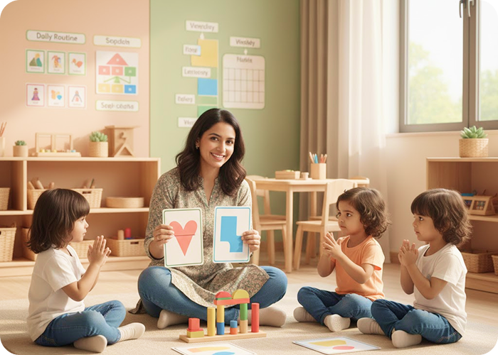 Teacher with children in classroom
